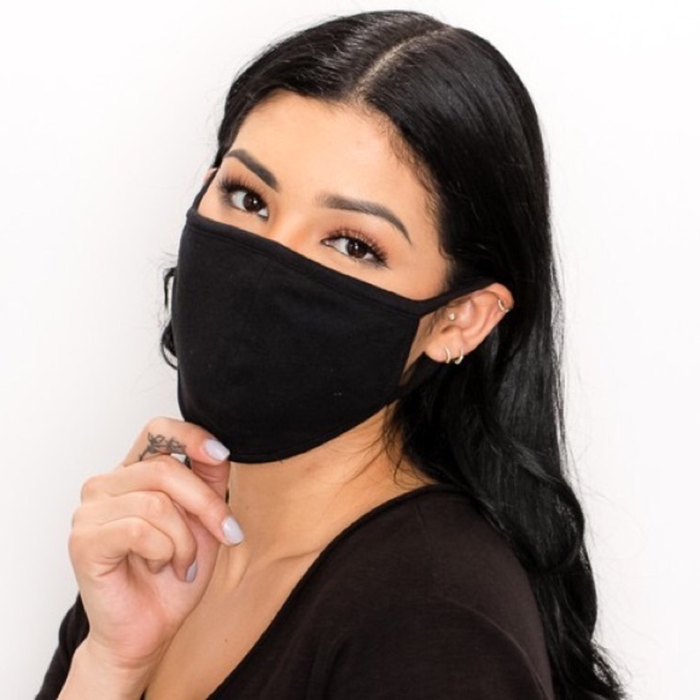 4 MADE IN USA, Black Unisex Face Mask - Picture 3 of 8